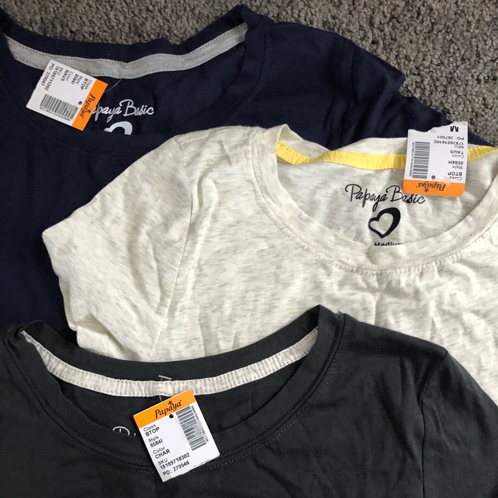 Papaya Basic Shirts Charcoal Navy Blue White